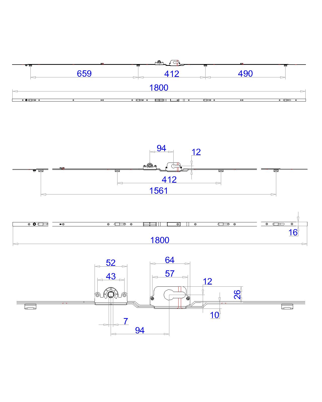 Sliding Door Gear;Key (Patio,Sash90)