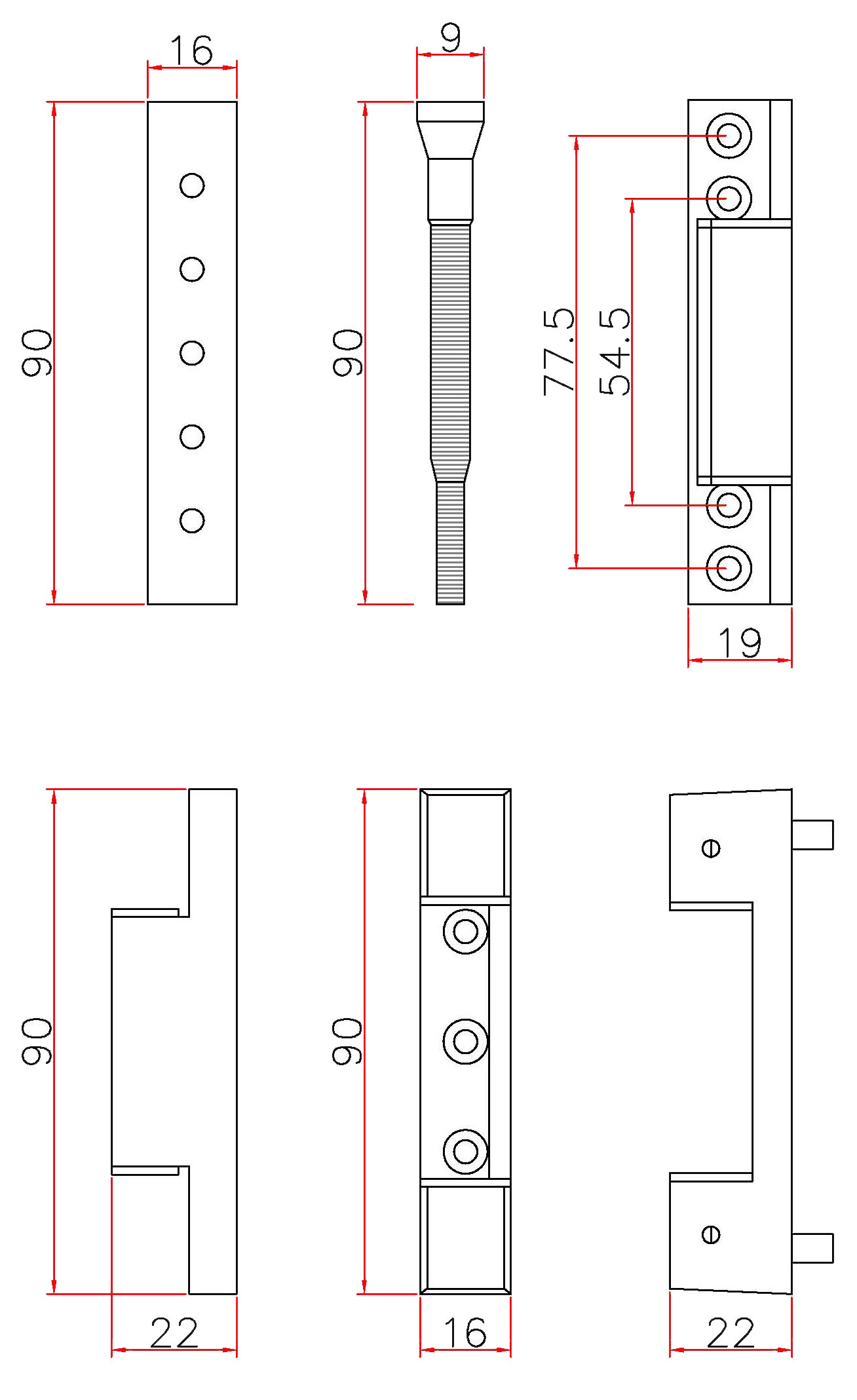 Butterfly Hinge,I Shape